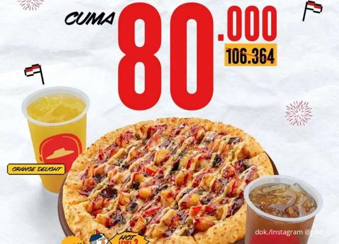 Promo PHD Pasti Hot Deals 1-31 Agustus 2025, Paket 1 Pizza dan 2 Minum Cuma Rp 80.000