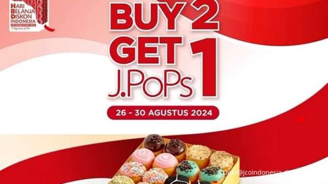 Promo J.CO Hari Ini Spesial Kemerdekaan, JPops Buy 2 Get 1 Mulai 26-30 Agustus 2024