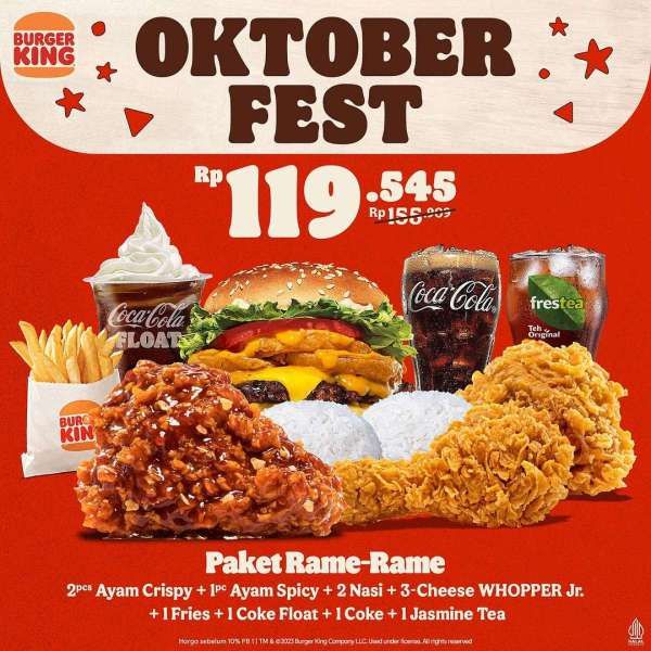 Promo Burger King Oktober Fest 2023 Paket Rame-Rame