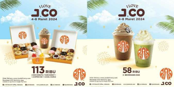 Promo I Love JCO 4-8 Maret 2024, Donuts-Minuman-Yogurt Mulai Rp 58.000