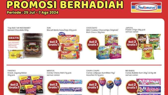 Promo Berhadiah Indomaret 25 Juli-7 Agustus 2024, Selai hingga Parfum Beli 1 Gratis 1