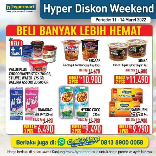 Promo Hypermart Hyper Diskon Weekend Periode 11-14 Maret 2022