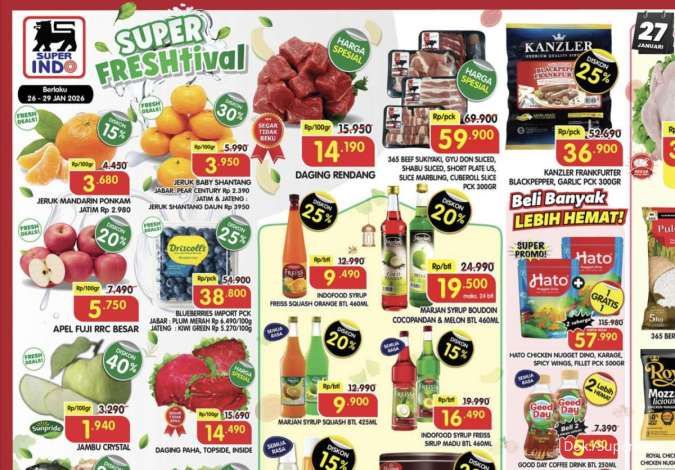Katalog Promo Superindo Weekday Diskon hingga 40% Periode 26-29 Januari 2026