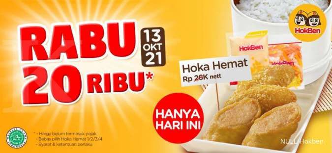 Promo Hokben Rabu 13 Oktober 2021, Menu Hoka Hemat 4 Varian Cuma Rp 20.000