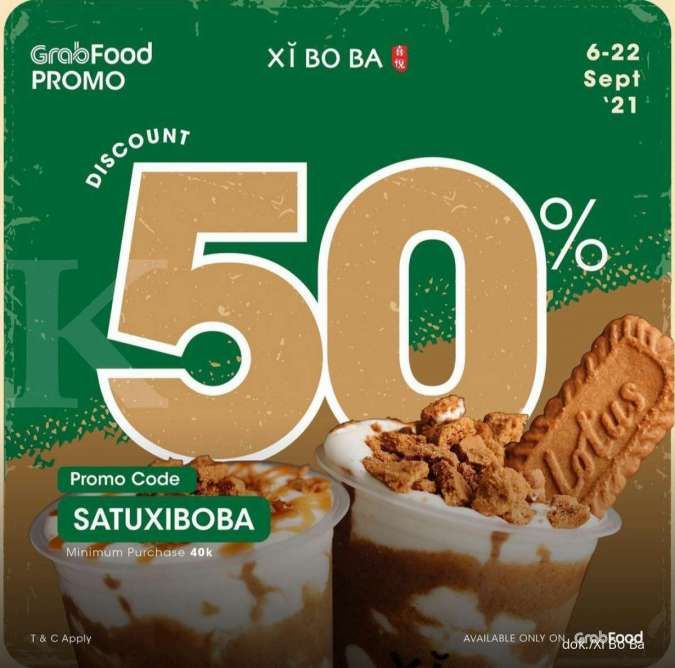 Promo Xi Bo Ba 6-22 September 2021, Diskon 50% se-Indonesia