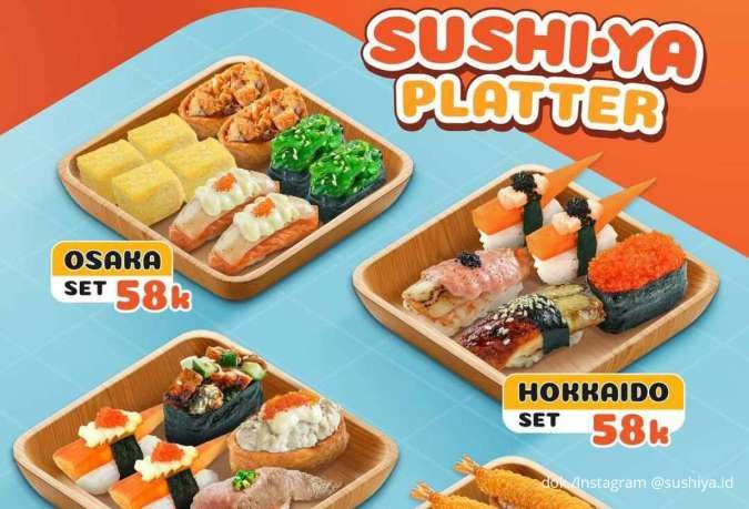Promo SushiYa Platter Hemat Via Online, 4 Pilihan Set Favorit Harga Spesial