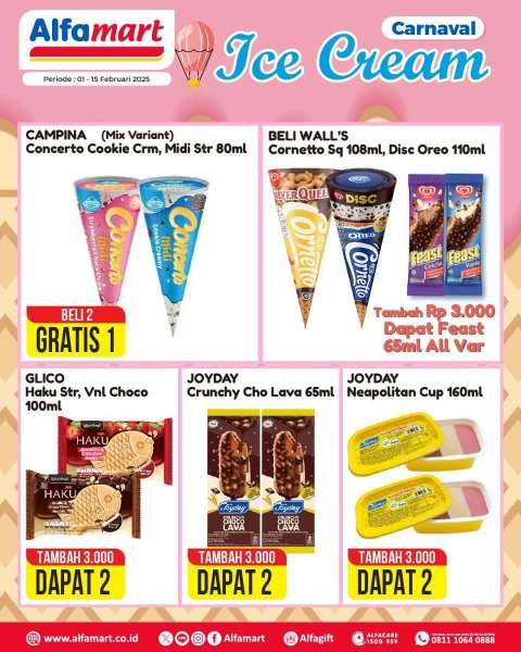 Promo Alfamart Carnaval Ice Cream 1-15 Februari 2025