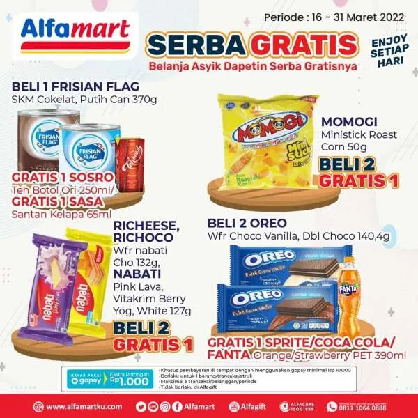 Promo Alfamart Serba Gratis Periode 16-31 Maret 2022
