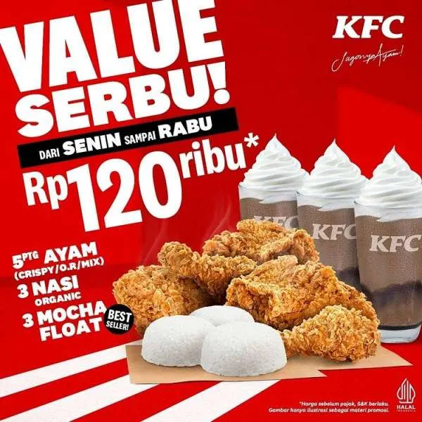 Promo KFC akhir tahun 2022 Paket Value Serbu