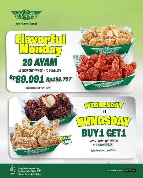 Promo Wingstop Senin dan Rabu Selama Oktober