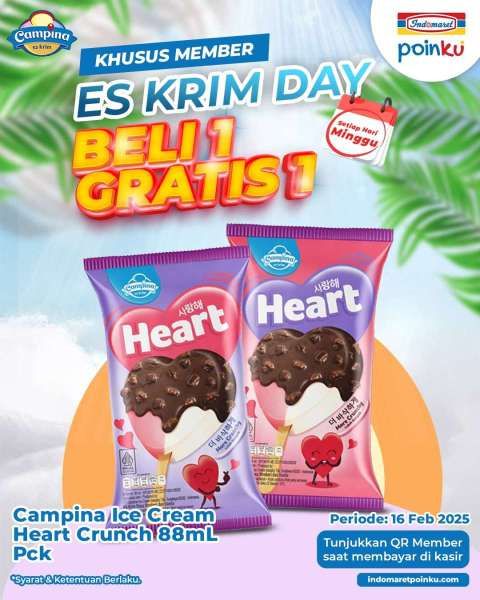 Promo Es Krim di Indomaret Weekend Spesial Valentine 16 Februari 2025