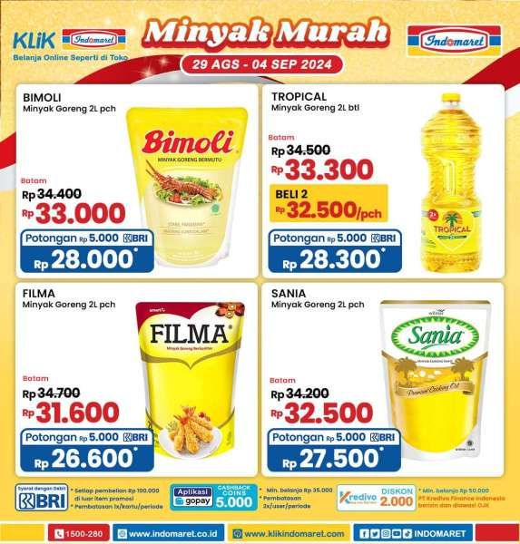 Promo Minyak Goreng Murah di Indomaret 29 Agustus-4 September 2024