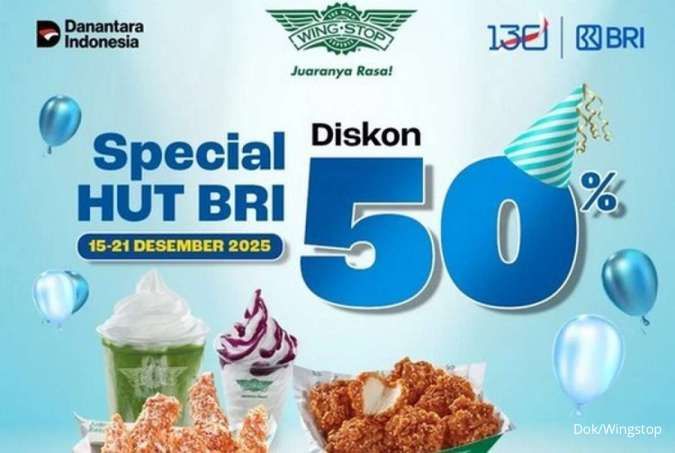 Promo HUT BRI di Wingstop Desember 2025, Diskon 50% Sampai Hari Minggu