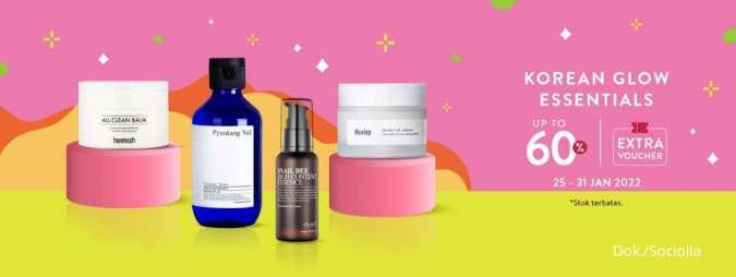 Promo Skincare Korea Spesial Gajian Diskon s/d 60% Berlaku hingga Akhir Januari