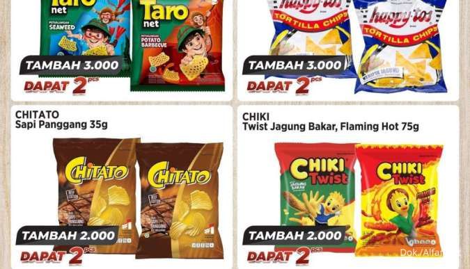 Promo Snack Tambah Rp 2.000 Dapat 2 di Alfamart, Berlaku sampai 31 Juli 2024