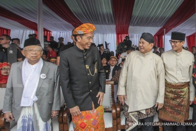 Survei Median: Elektabilitas Jokowi-Ma'ruf 47,9% dan Prabowo-Sandi 38,7%