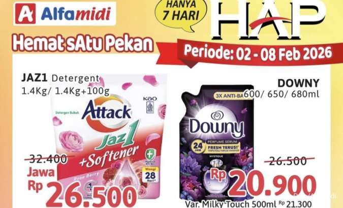 Katalog Promo Alfamidi Hemat Satu Pekan Periode 2-8 Februari 2026, Ada Downy-Sania!