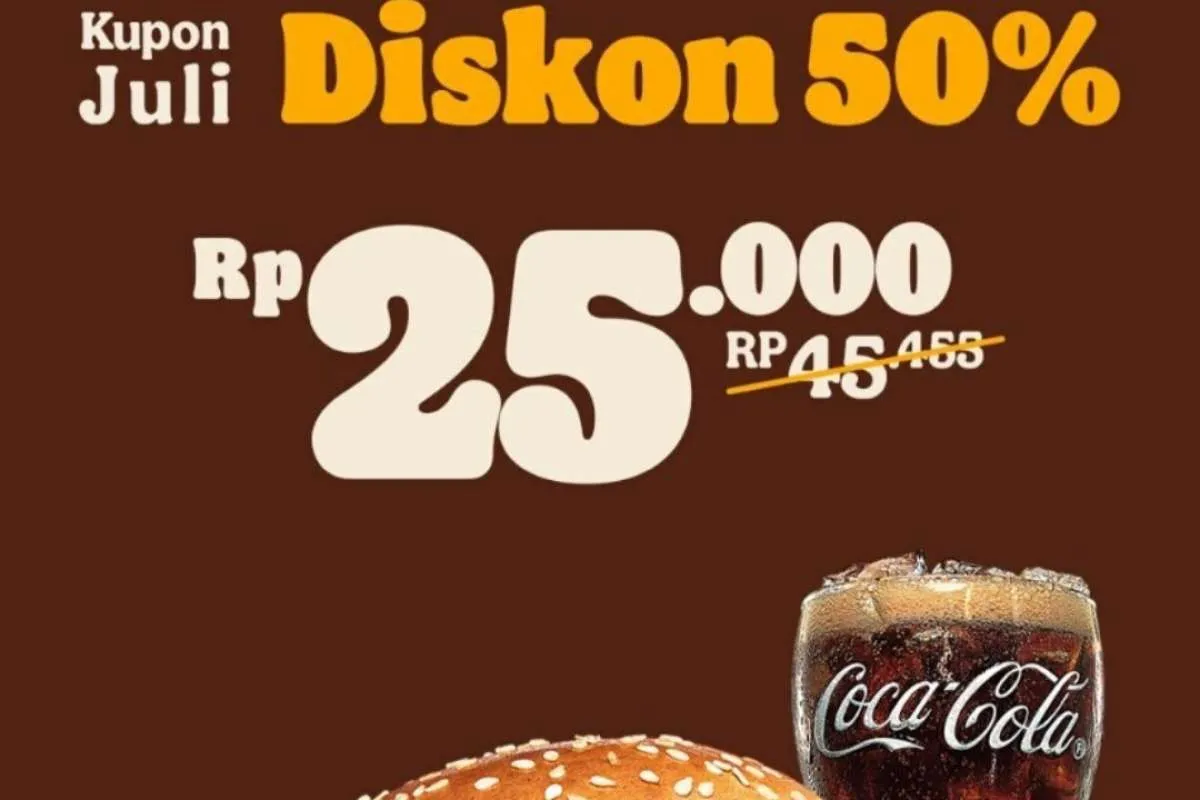 Promo Burger King 1-31 Juli 2022, Kupon Juli Diskon 50% Edisi Menu Paket Pilihan