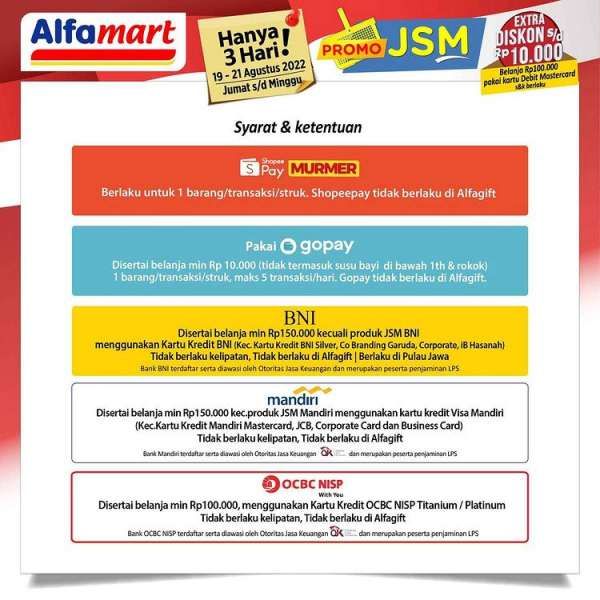 Promo JSM Alfamart 19-21 Agustus 2022