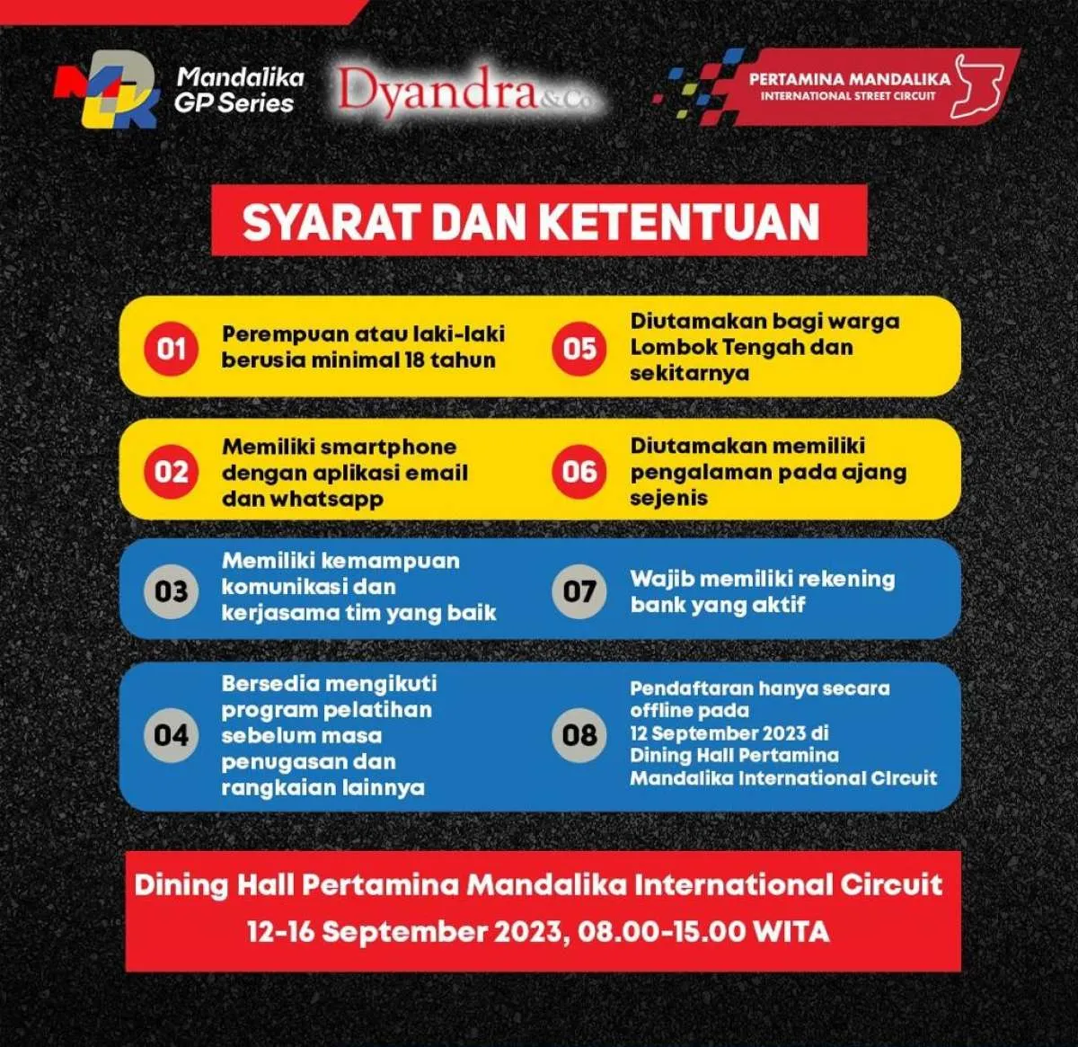 Perekrutan Tenaga Volunteer untuk Pertamina Grand Prix of Indonesia 2023 Telah Dibuka