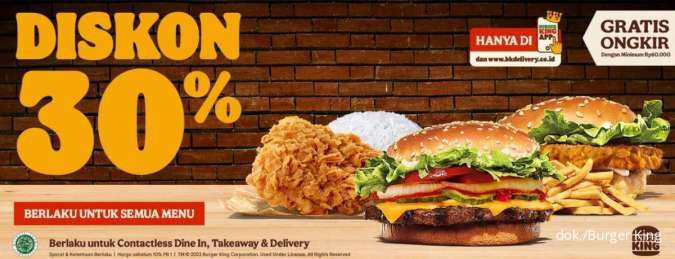 Promo Burger King 12-26 Juni 2023, Ada Kupon Diskon 30% Khusus Pakai BK App
