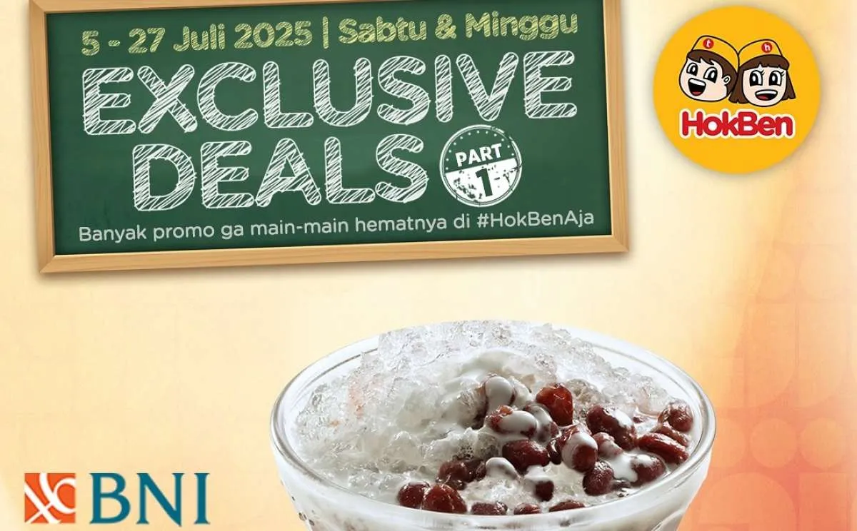 Promo HokBen dan Bank BNI Sabtu 5 Juli 2025, Bonus Es Ogura Mulai Hari Ini