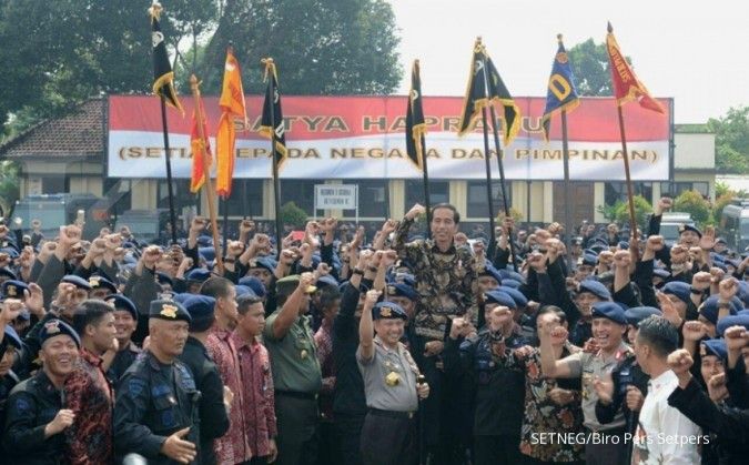 Semangat Jokowi digendong korps Brimob
