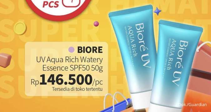 Promo Guardian Super Hemat 8-21 Agustus 2024, Tambah Rp 1.000 Dapat 2 Sunscreen Biore