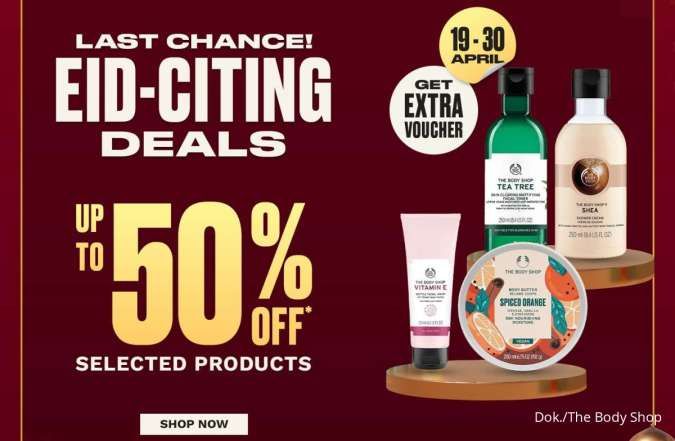 Promo The Body Shop Spesial Idul Fitri, Face Mask hingga Body Butter Diskon 50%