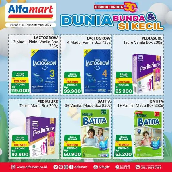 Promo Alfamart Dunia Bunda & Si Kecil Periode 16-30 September 2024