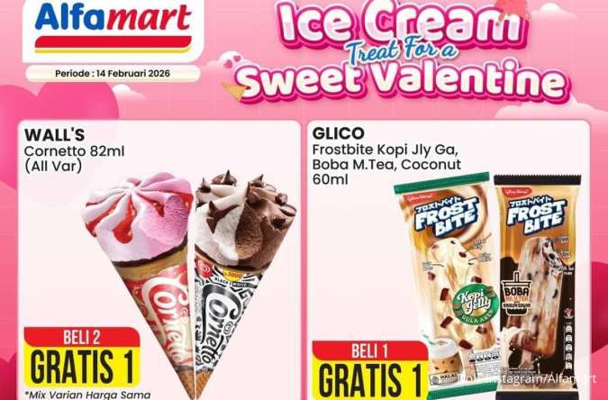 Promo Es Krim Alfamart Spesial Valentine, Beli 1 Gratis 1 dan Beli 2 Gratis 1