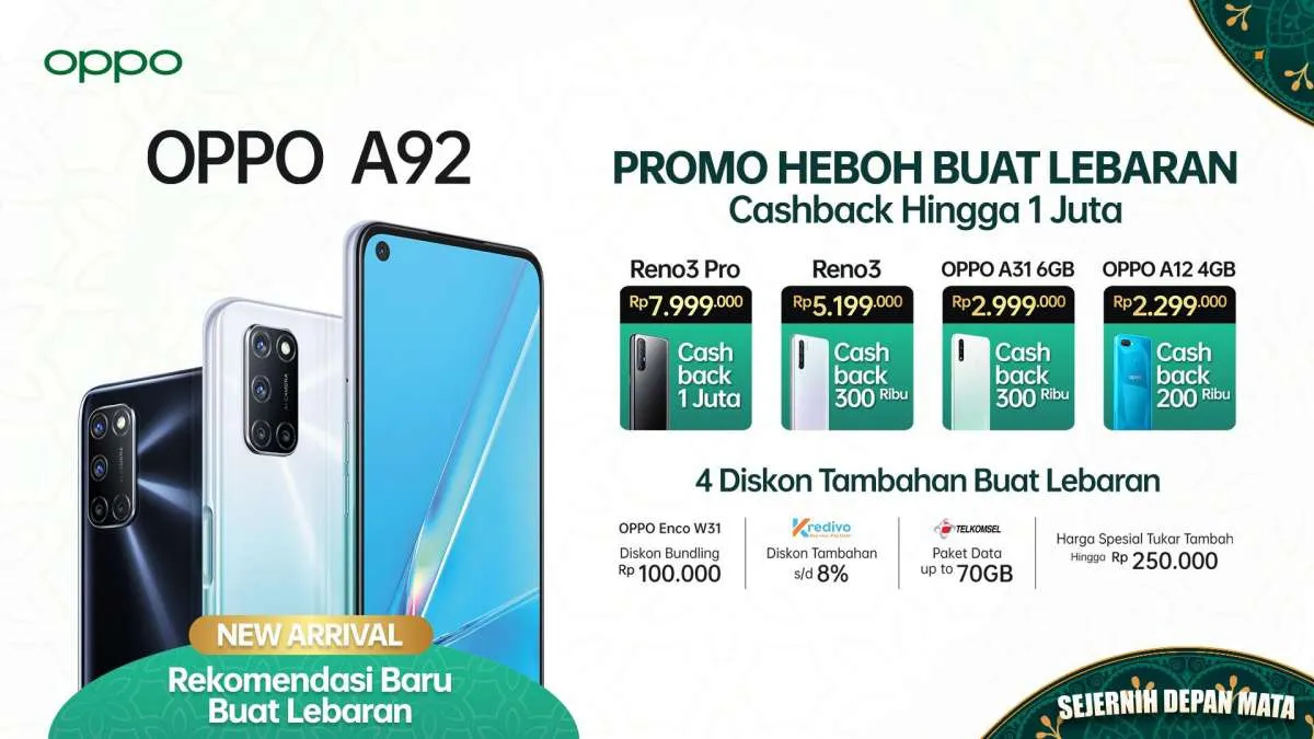 Harga OPPO A92 ada diskon jika sekalian membeli perangkat ini    
