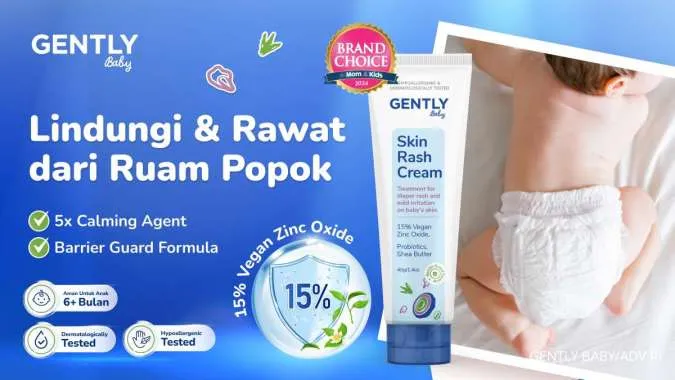 Skin Rash Cream GENTLY Baby Terbukti Efektif Lindungi Si Kecil dari Ruam Popok