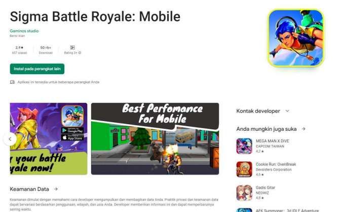 Link Download Game Sigma Battle Royale Play Store Muncul Lagi? Yuk Cek Keasliannya