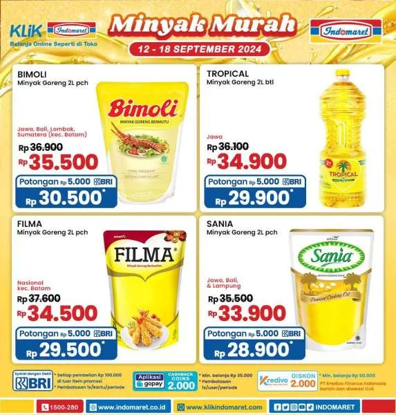 Promo Minyak Goreng Murah di Indomaret 12-19 September 2024