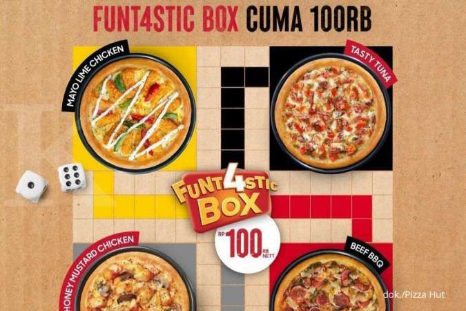 Promo Pizza Hut Funt4stic Box, Beli 4 Pizza Ukuran Personal Cuma Rp 100.000