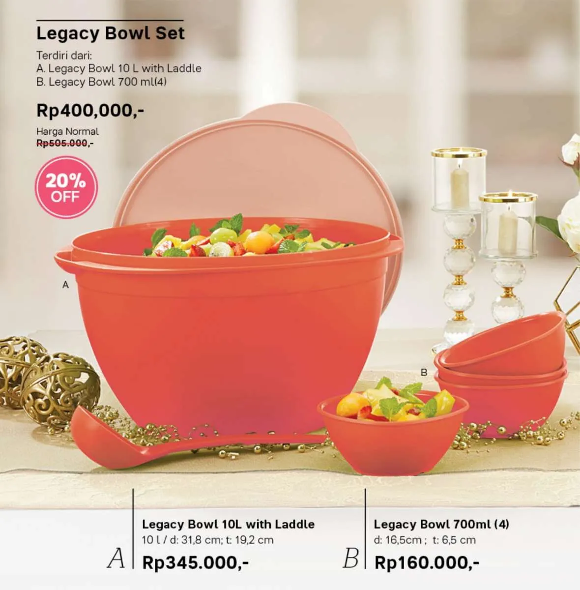 Katalog Tupperware September 2020 khusus mangkok makanan, ada diskon 20% dan 40%