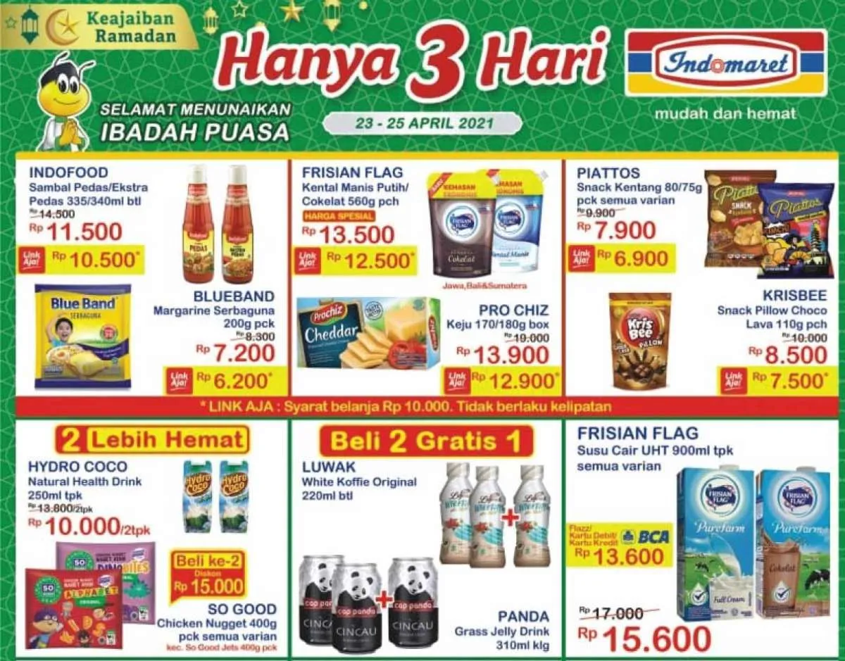 Promo Indomaret Hanya 3 Hari diskonan akhir pekan, 23-25 April 2021!