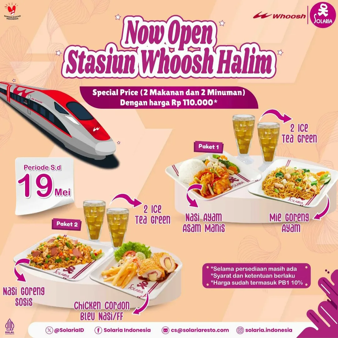 Promo Opening Solaria di Stasiun Whoosh Halim