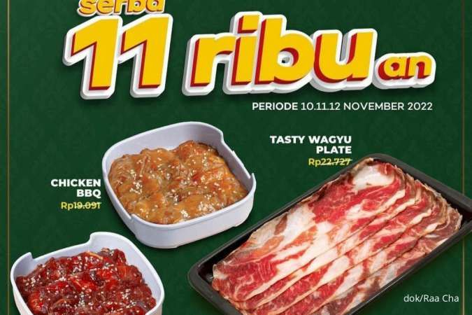 Promo 11.11 Raa Cha 10-12 Nov 2022, Ada Paket Serba Rp 11.000 dan Paket Makan Berdua