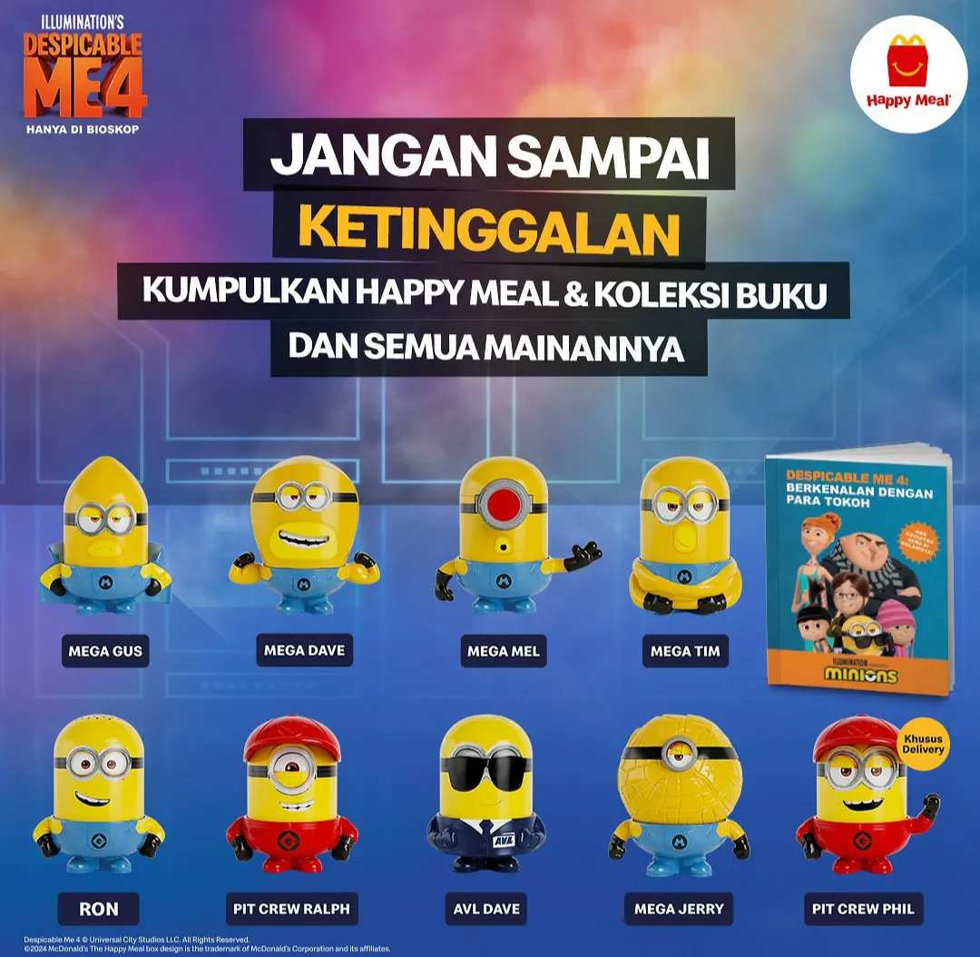 Happy Meal x Despicable Me 4 EDISI Minions McD
