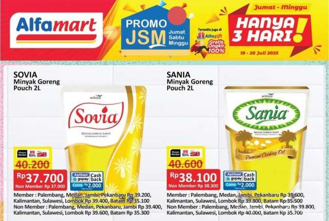 Promo Minyak Goreng Weekend 18-20 Juli 2025 di Alfamart, Indomaret & Superindo