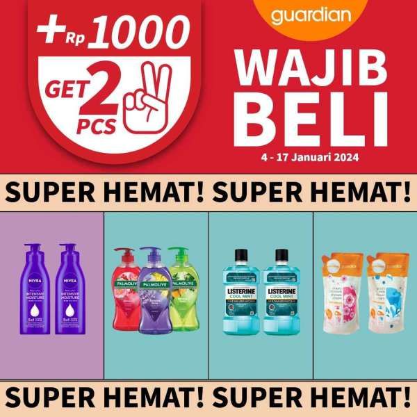 Promo Guardian Super Hemat 4-17 Januari 2024, Tambah Rp 1.000 Dapat 2 Produk Nivea!