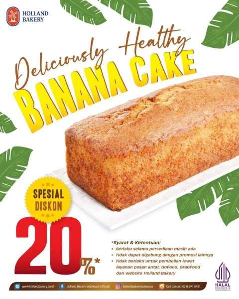 Promo Holland Bakery Banana Cake Diskon 20%