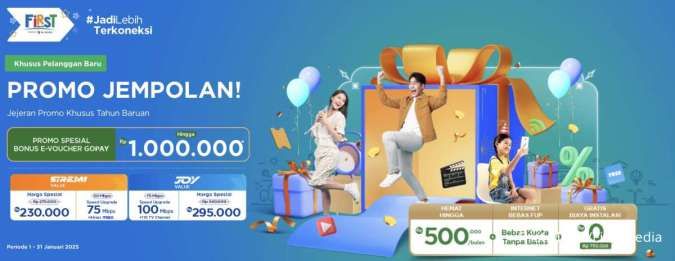 Promo Langganan First Media Harga Spesial & Bonus e-Voucher hingga Rp 1 Juta