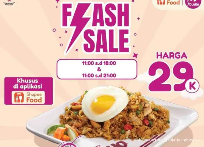 Flash Sale ShopeeFood Terbatas: Promo Solaria Tawarkan Nasi Goreng Spesial Hemat