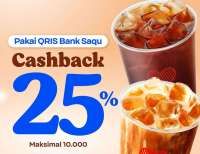  Promo Kopi Kenangan dengan Bank Tertentu, Ngopi Pakai Bank Saqu Cashback 25%