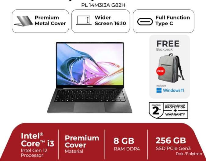 Luxia i3, Laptop Rp 5 Jutaan Terbaru dari Polytron untuk Pelajar & Mahasiswa