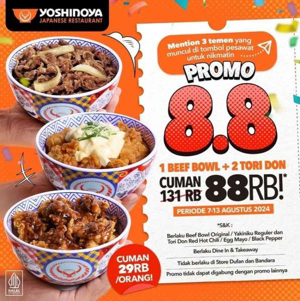 Promo 8.8 di Yoshinoya