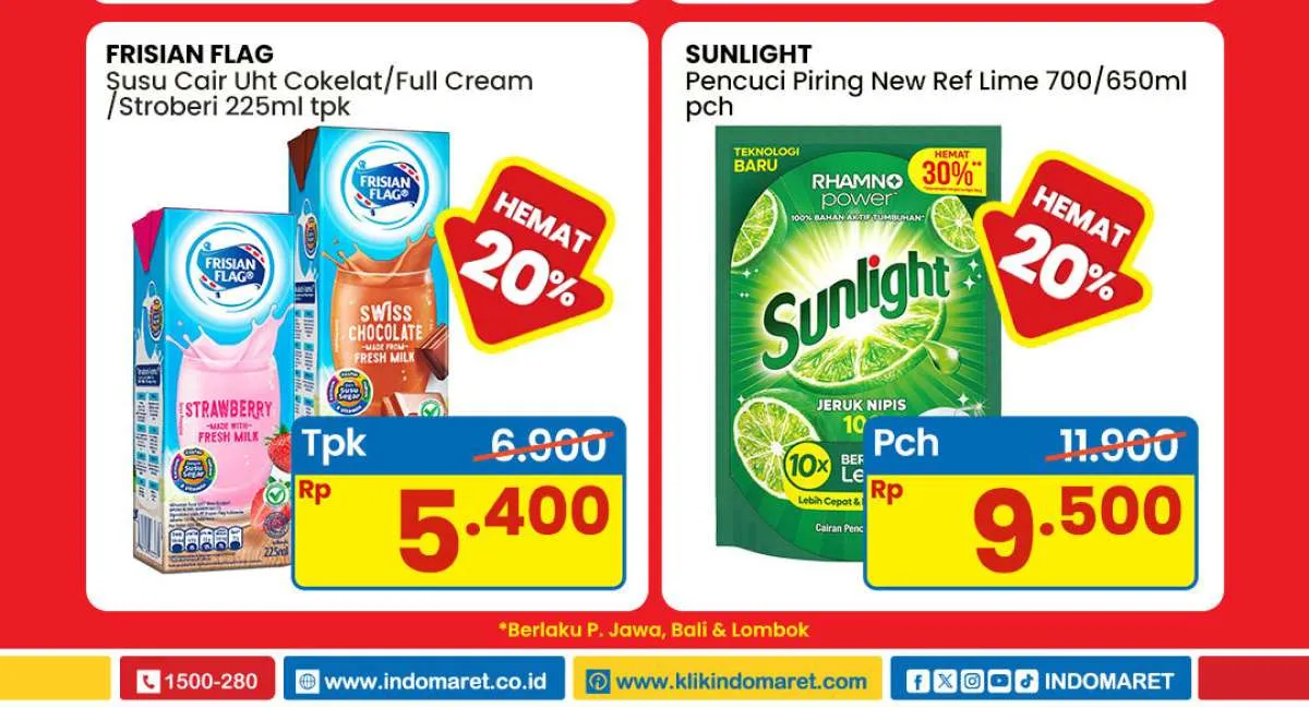 Promo Indomaret Weekend Terbaru, Frisian Flag dan Sunlight Harga Hemat 20%